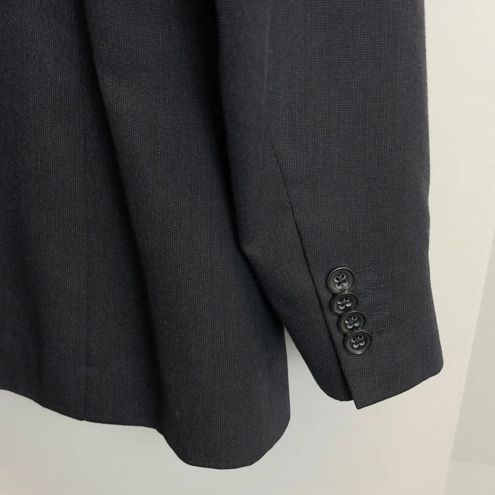 Banana Republic Mens Navy Blue Two Button Blazer Jacket 40R Micro Pattern